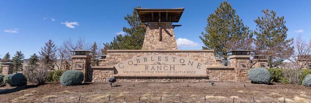Cobblestone Ranch entrance monument, Castle Rock, Colorado